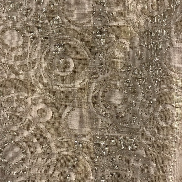 NWT London Times Champagne White Gold Metallic Shiny Circle Embossed Dress 4 - Picture 10 of 11